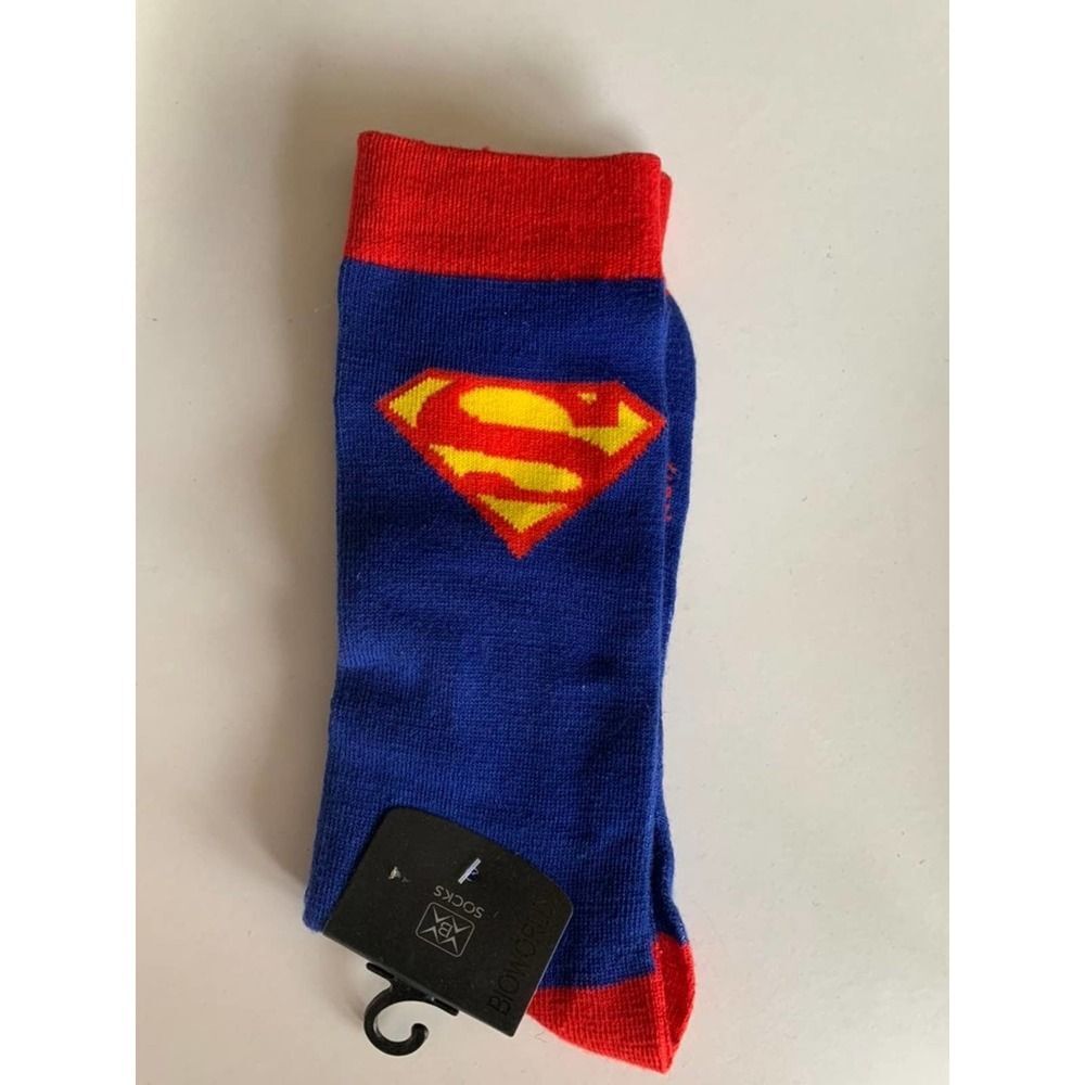 Superman shield logo crew socks